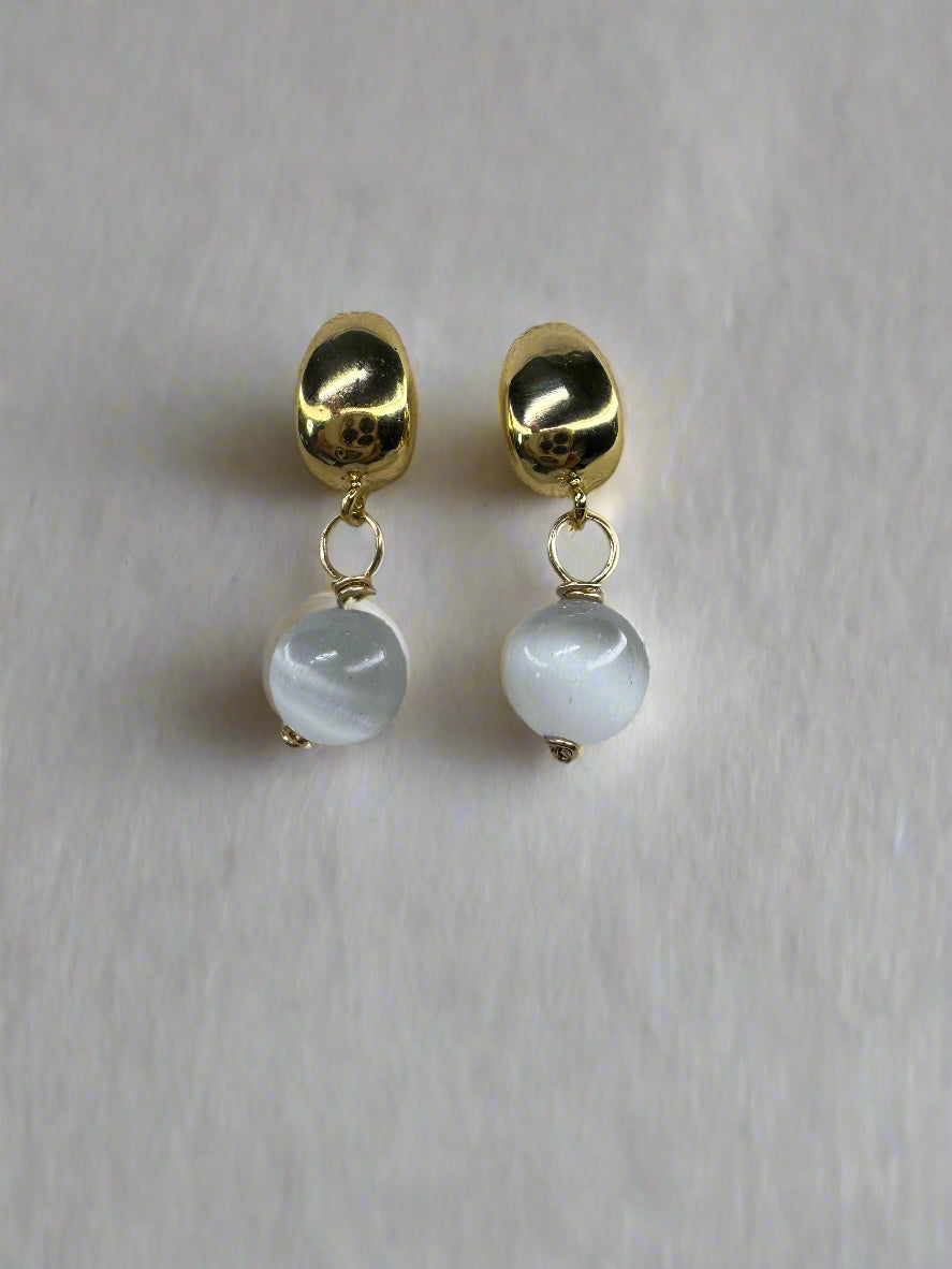 Cat's Eye Gold-Filled Stud Earrings