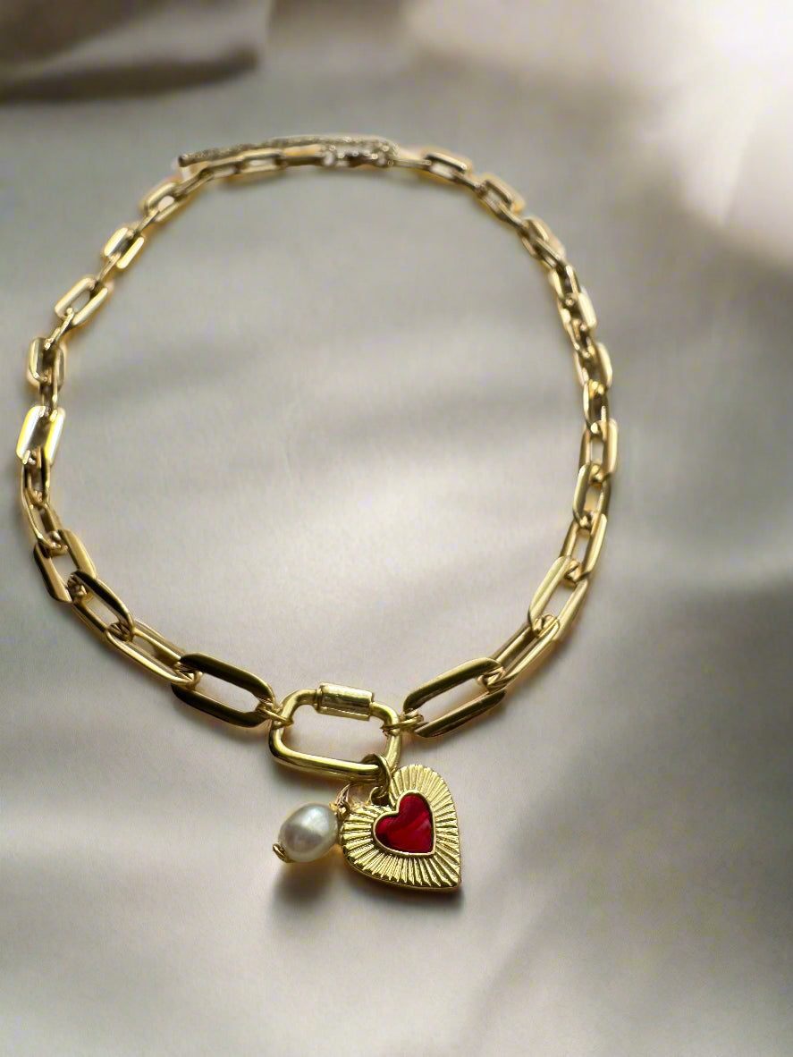 Chunky Gold-Filled Paperclip Necklace with Carabiner Clasp