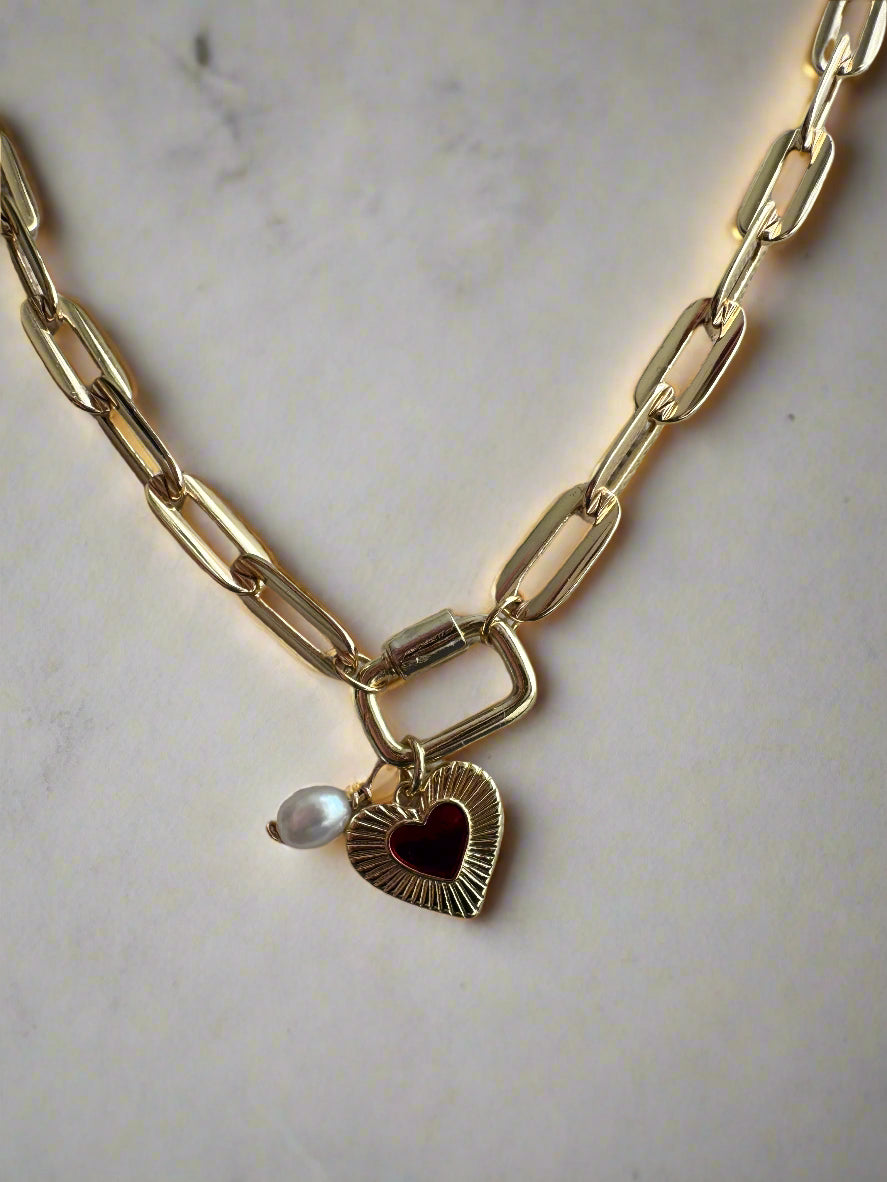 Chunky Gold-Filled Paperclip Necklace with Carabiner Clasp