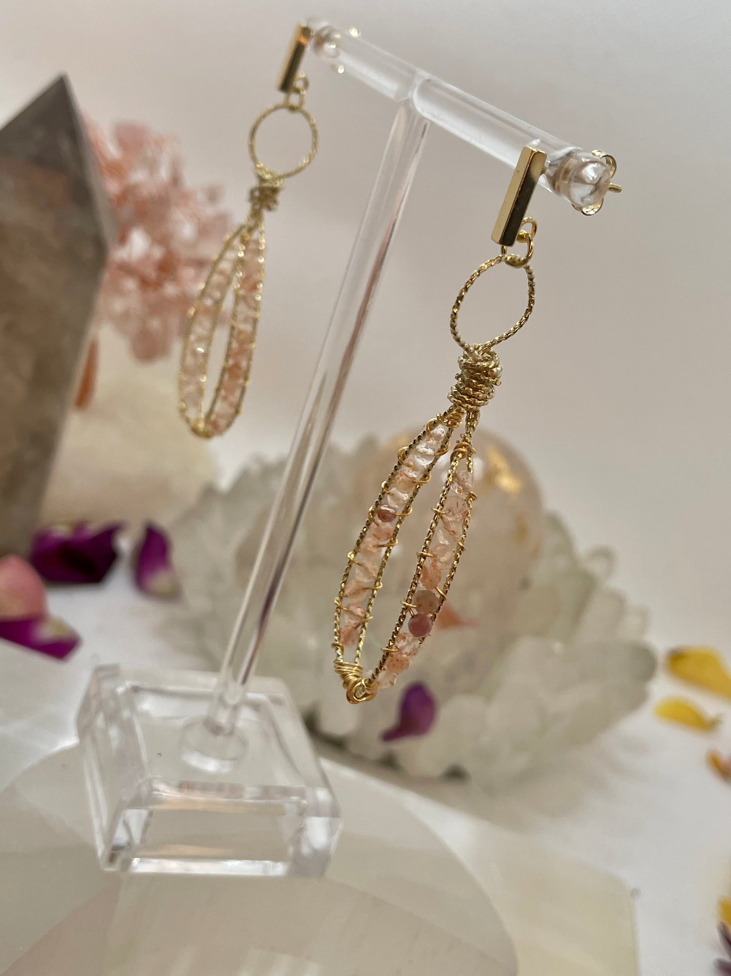 Sunstone Gold Oval Hoop Earrings