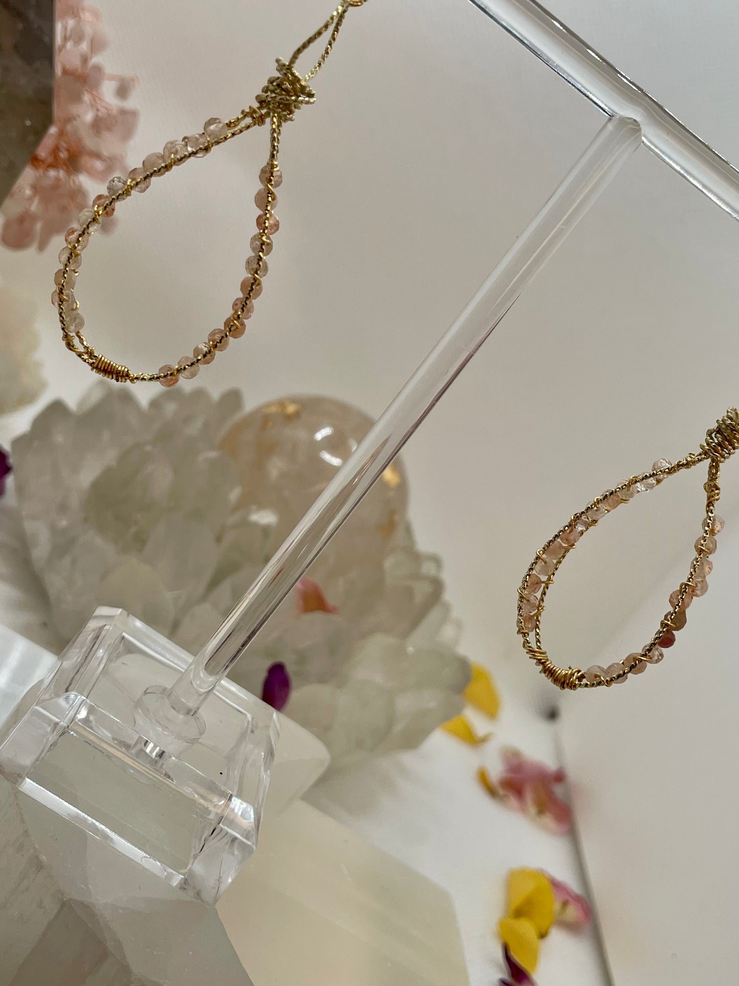 Sunstone Gold Oval Hoop Earrings