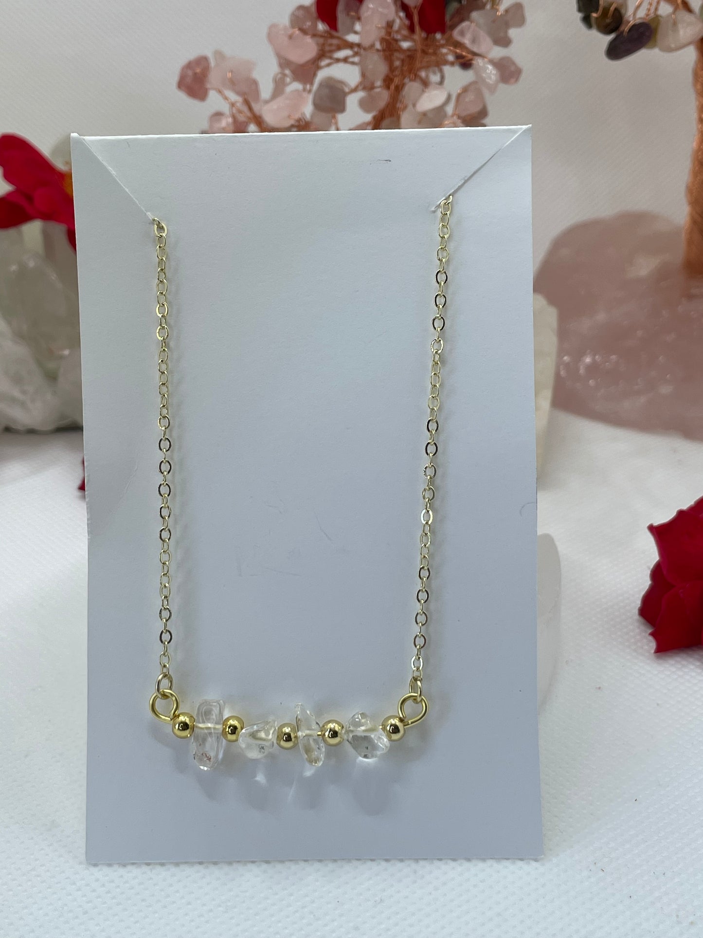 Clear Quartz Bar Necklace