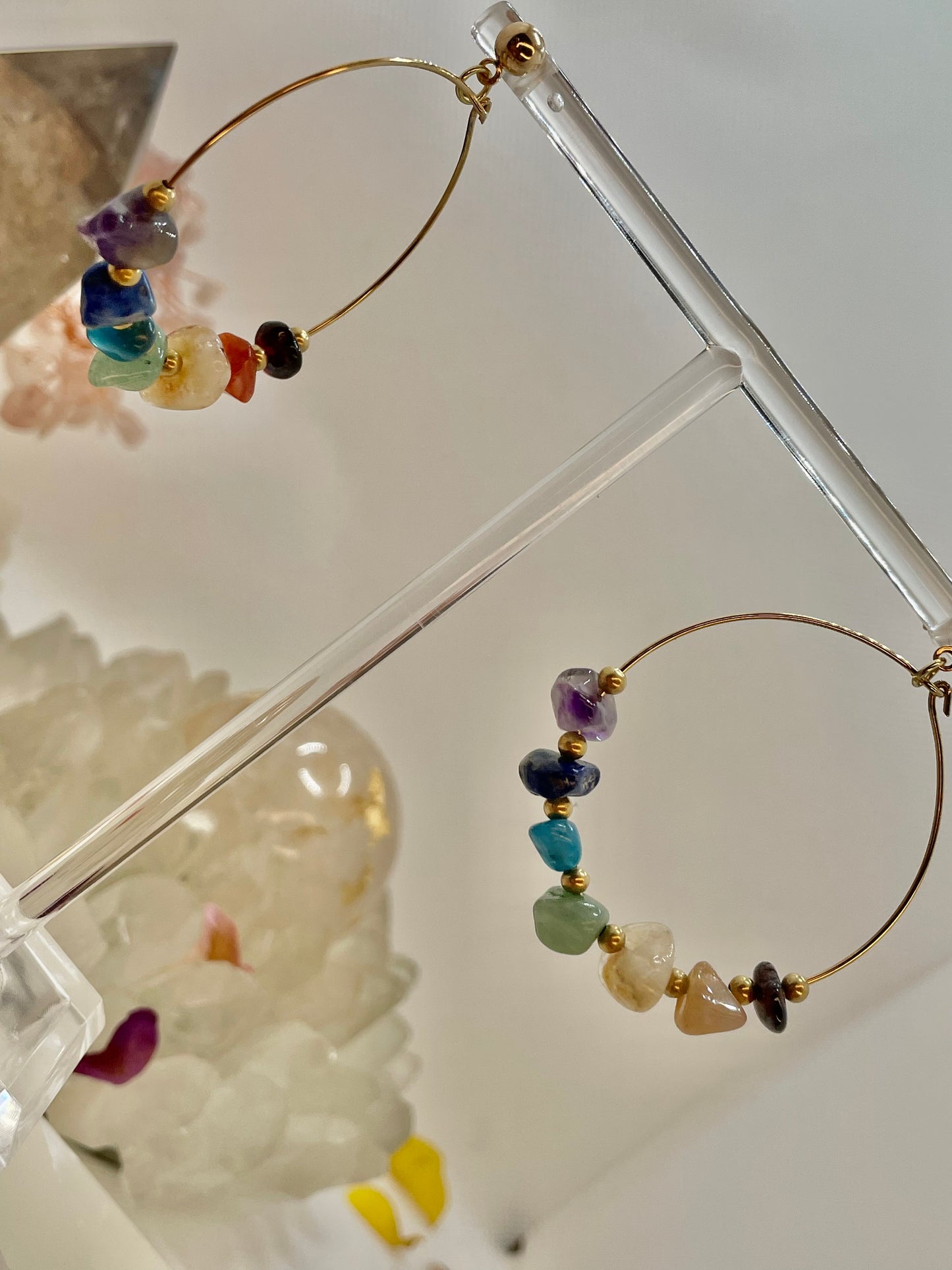 Chakra Chip 45mm Hoop Earrings