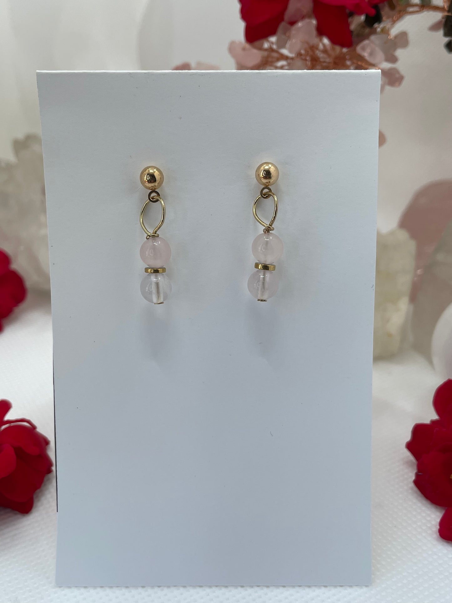 Rose Quartz Dangle Earrings