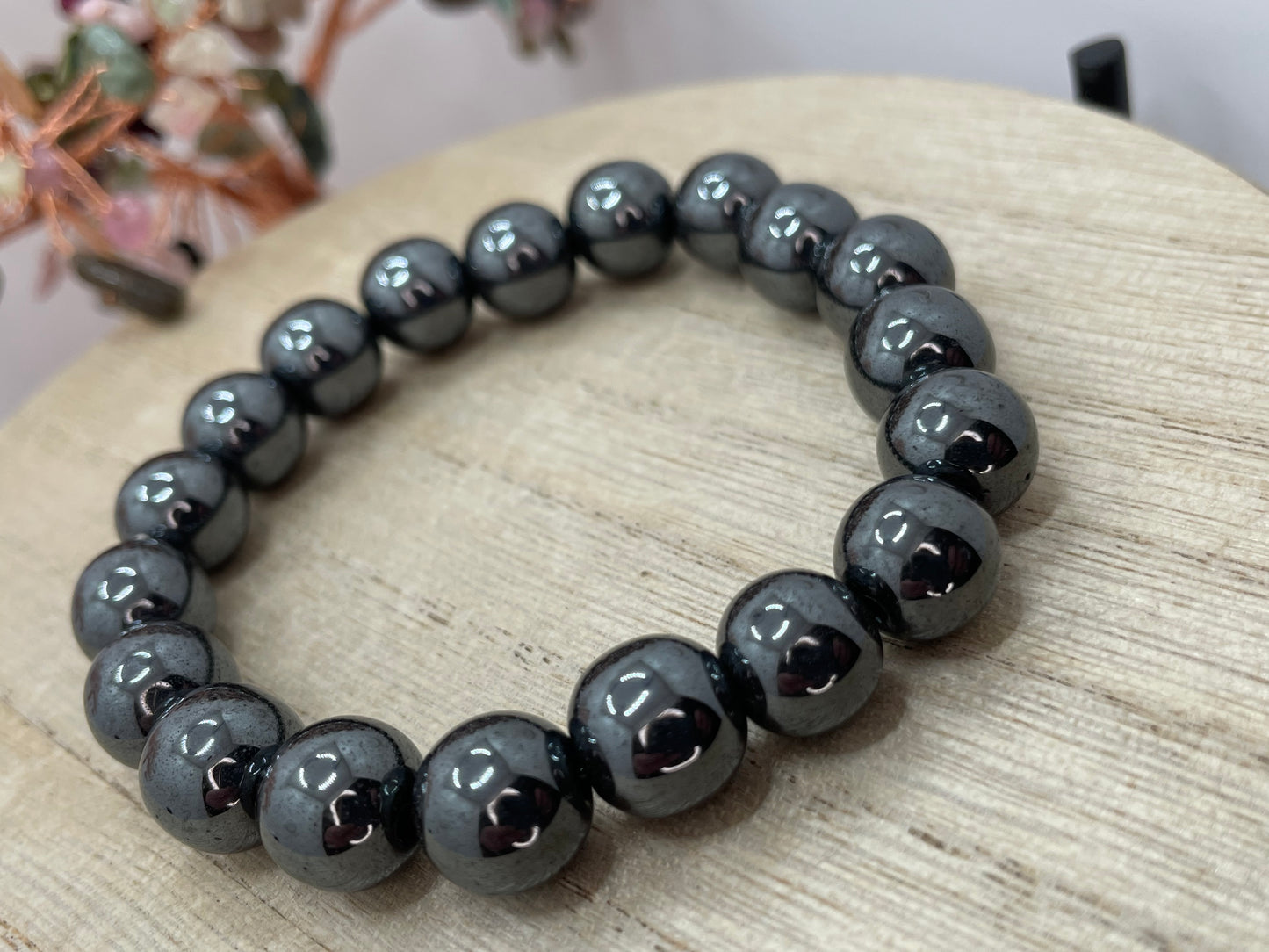 Hematite Gunmetal 10mm Beaded Bracelet