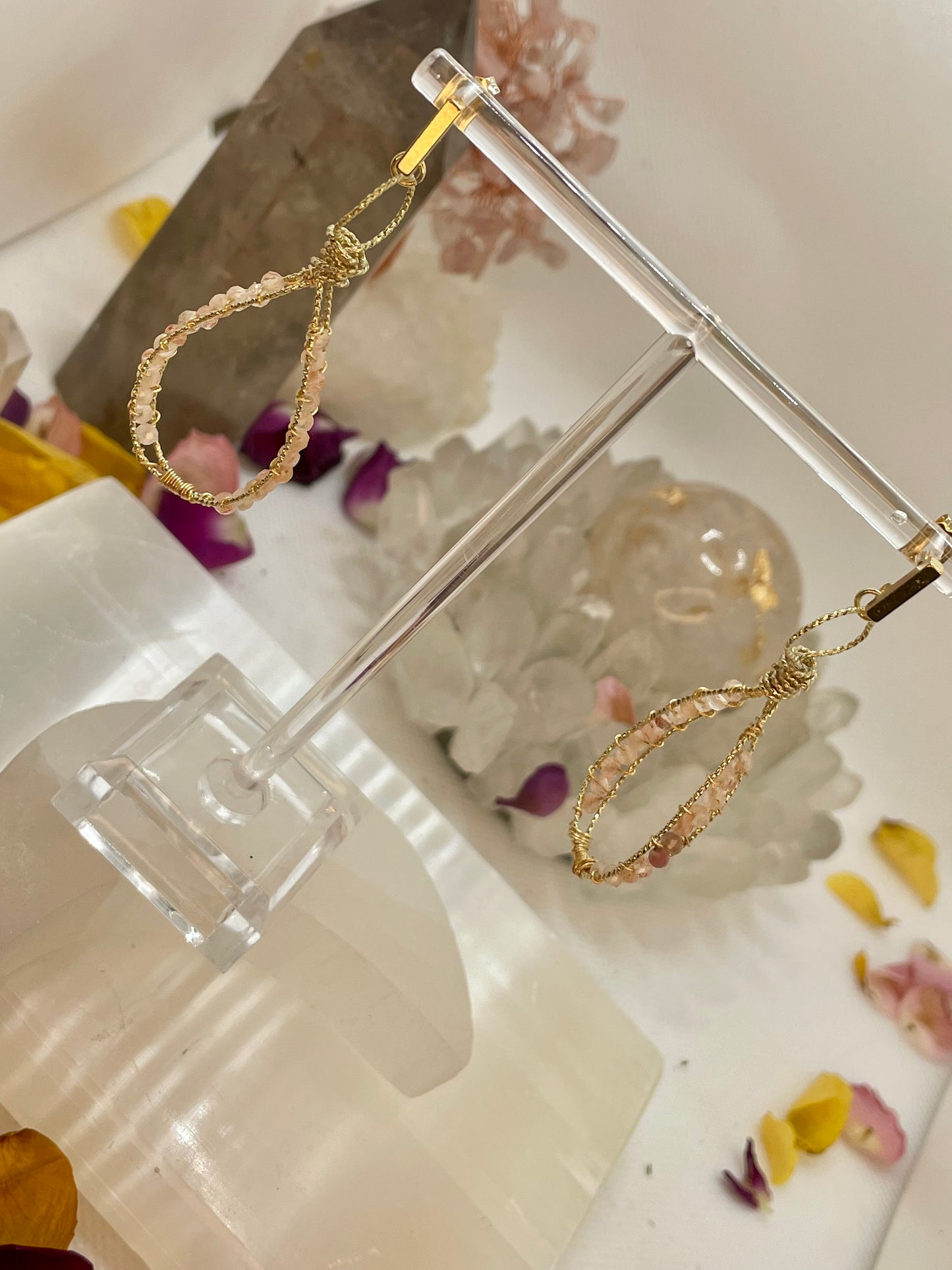 Sunstone Gold Oval Hoop Earrings