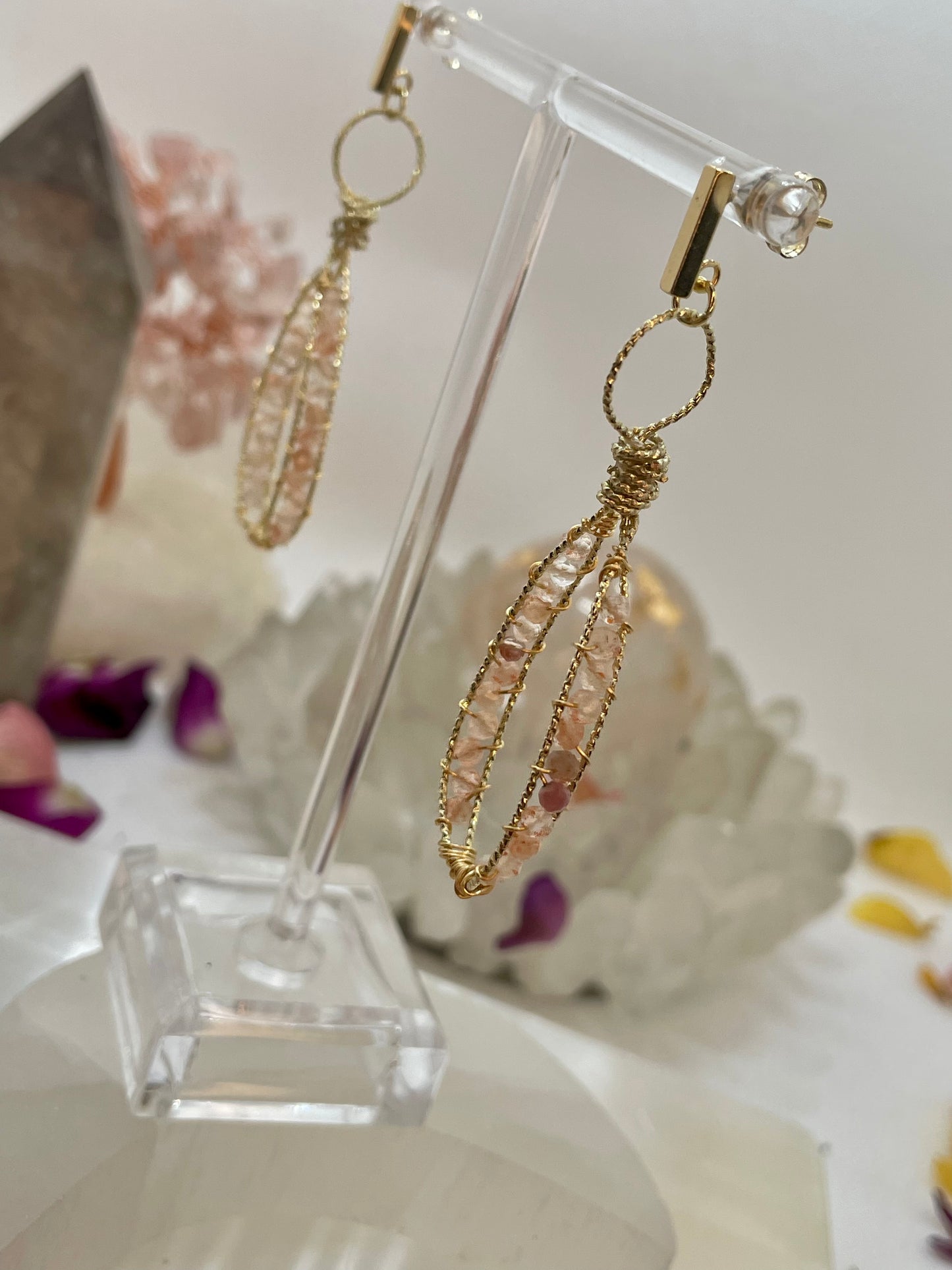 Sunstone Gold Oval Hoop Earrings