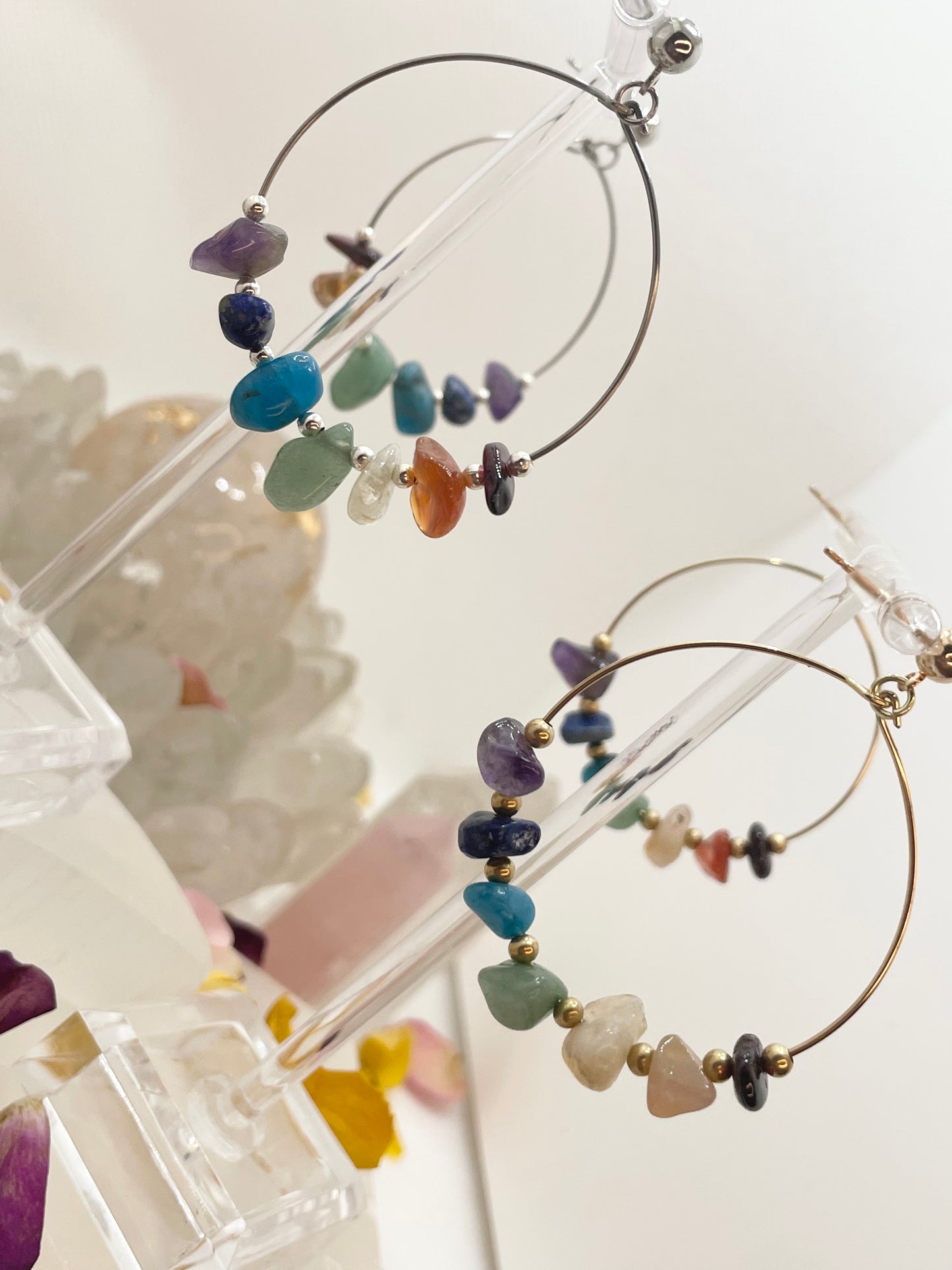 Chakra Chip 45mm Hoop Earrings