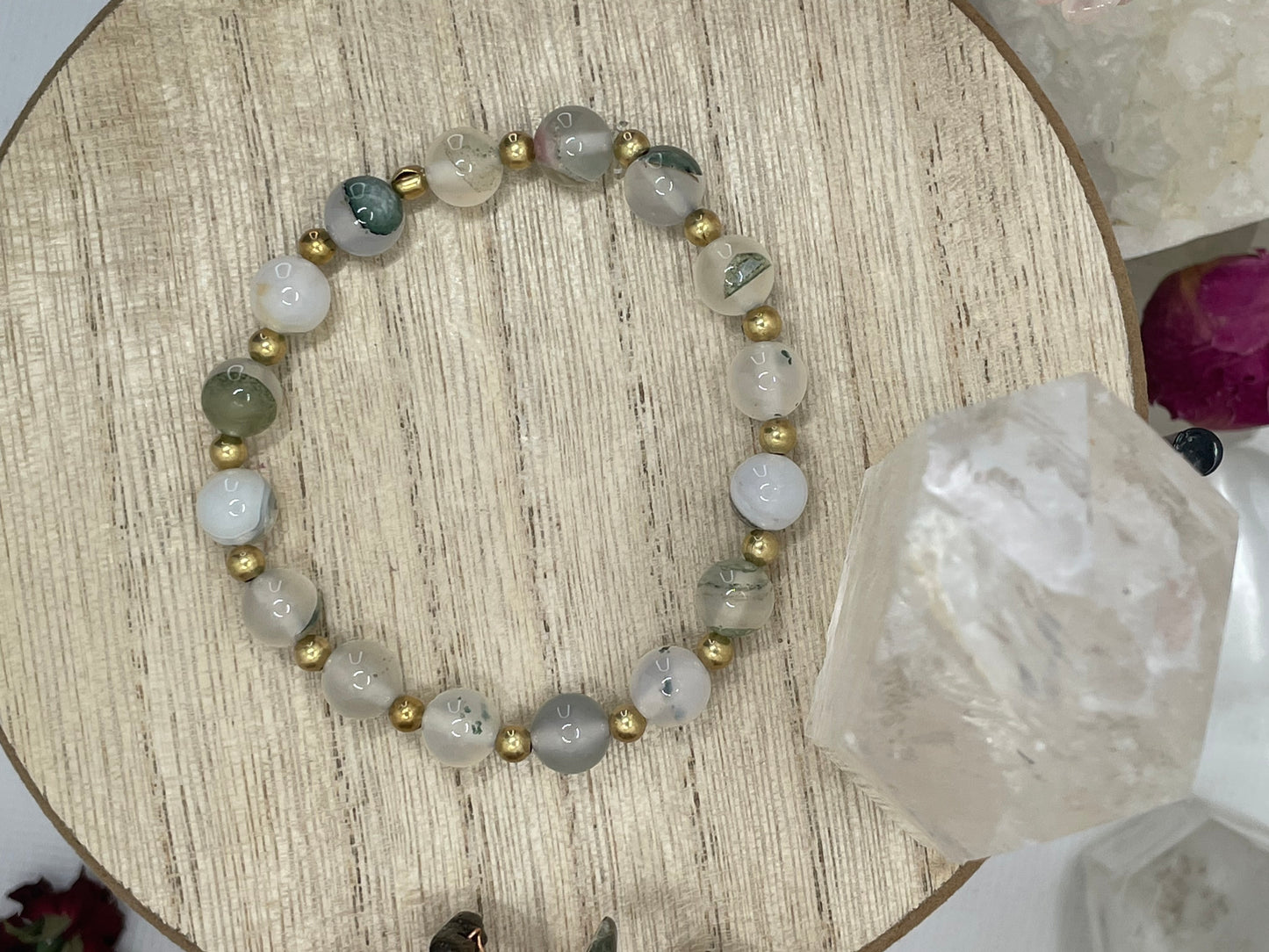 Moss Agate 8mm Bracelet