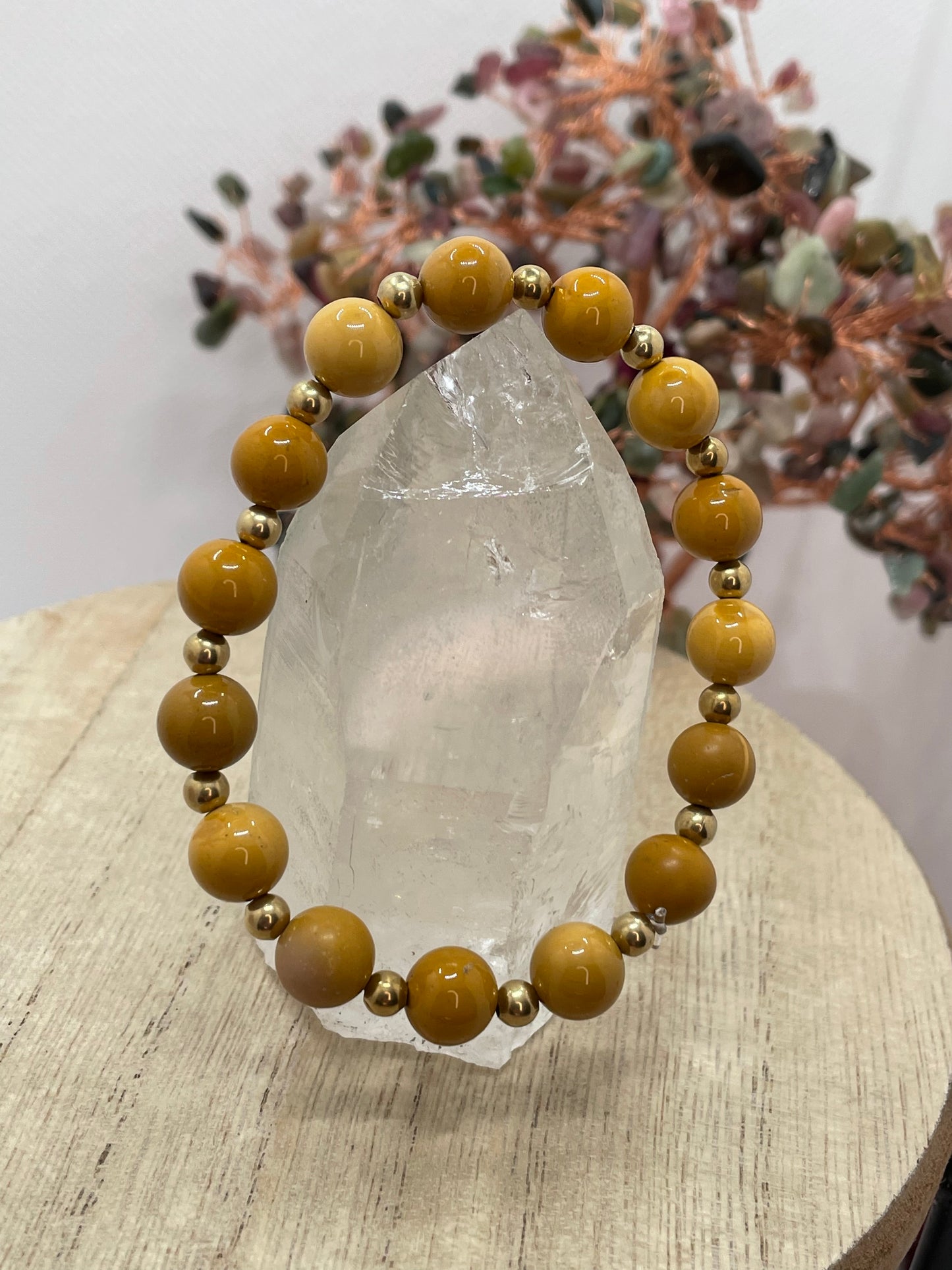 Yellow Mookaite Jasper 8mm Beaded Bracelet