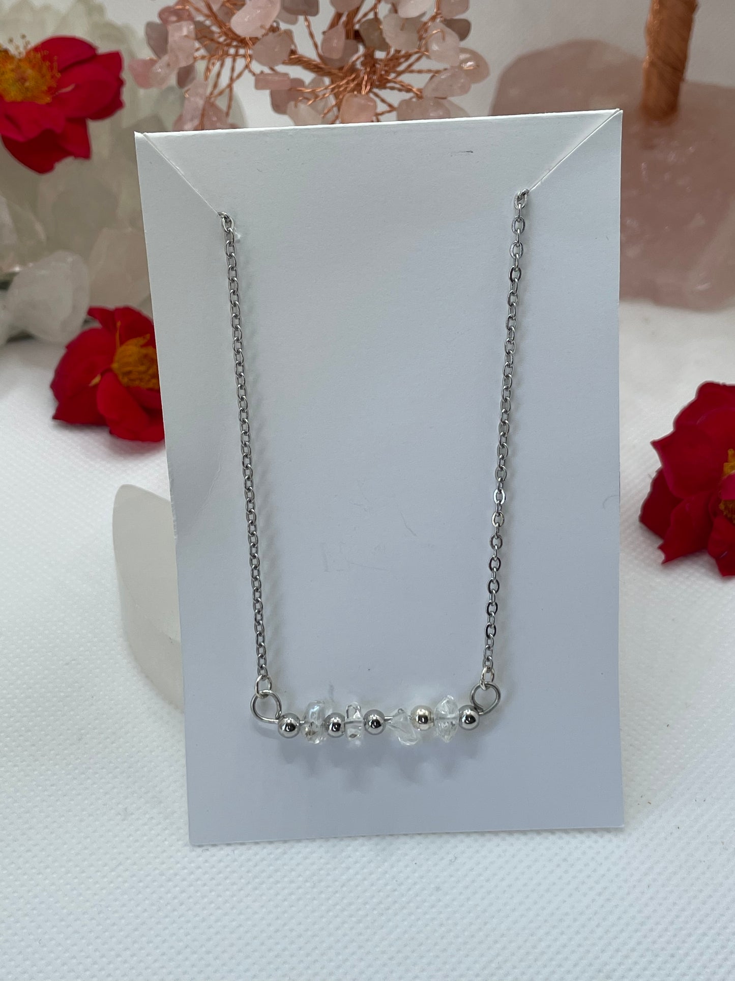 Clear Quartz Bar Necklace