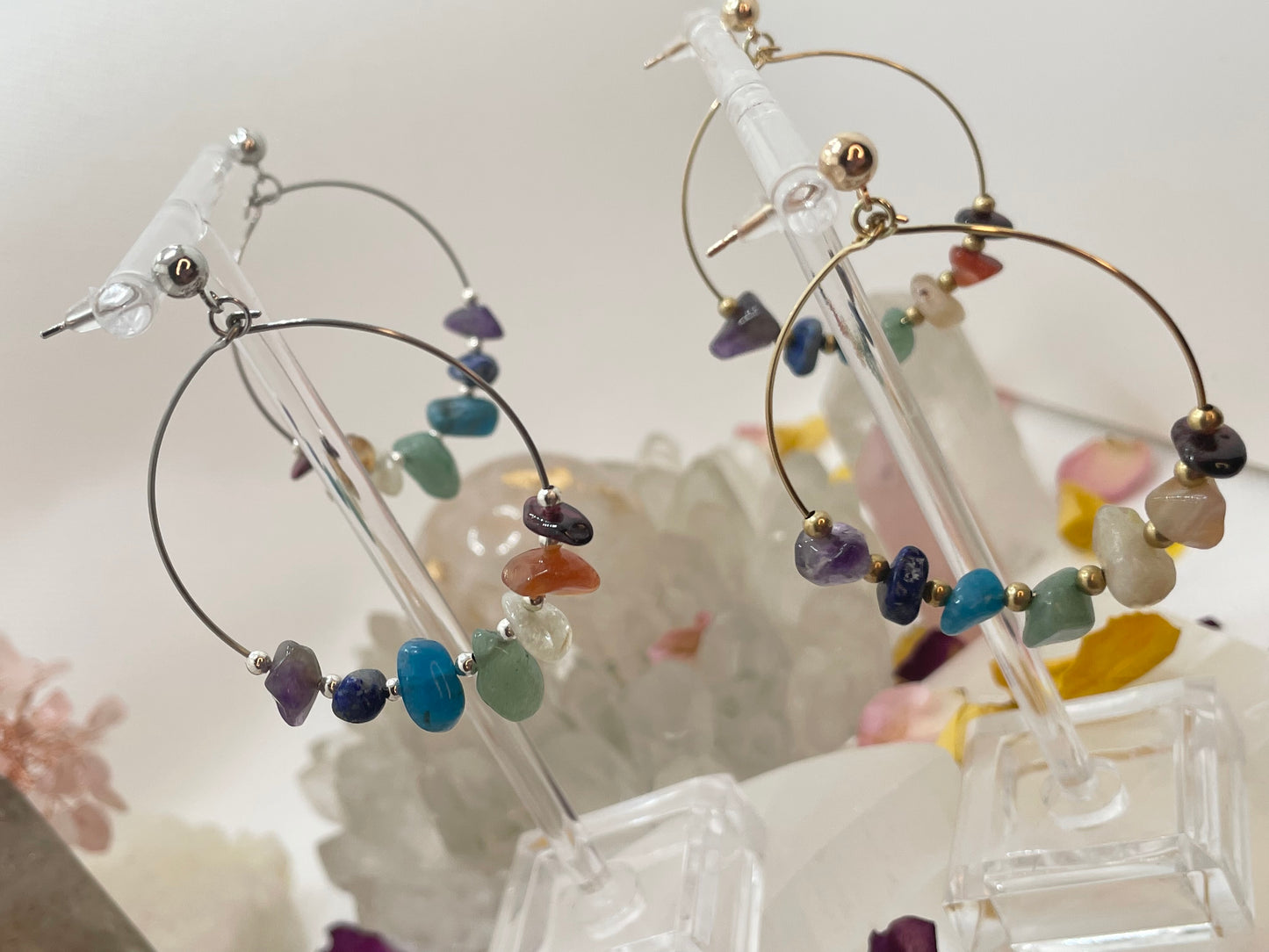 Chakra Chip 45mm Hoop Earrings