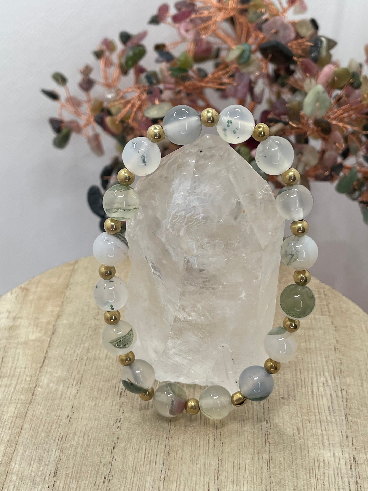 Moss Agate 8mm Bracelet