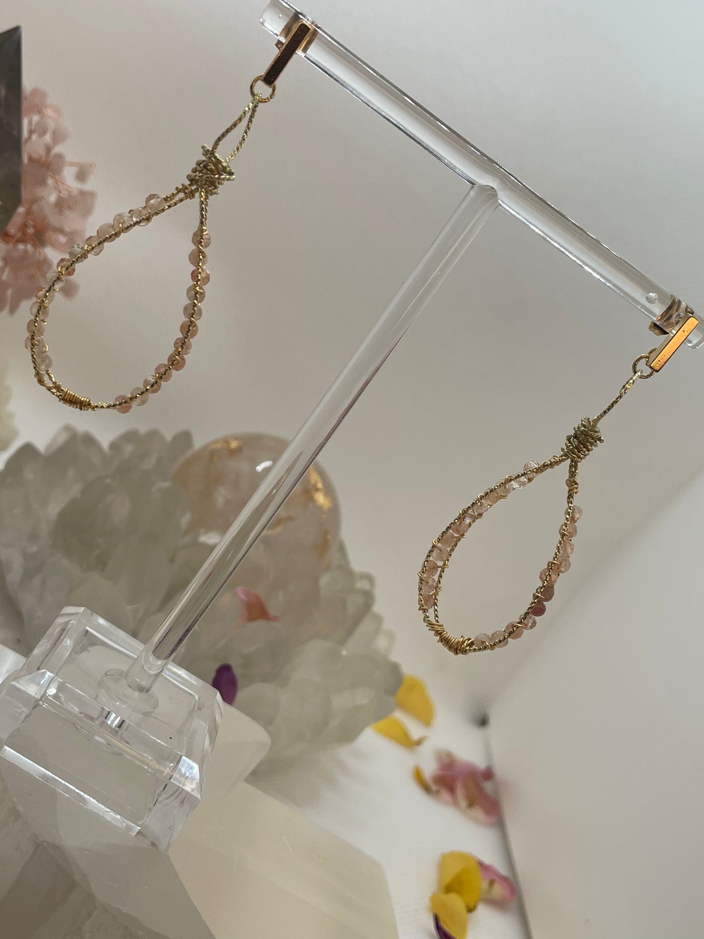 Sunstone Gold Oval Hoop Earrings