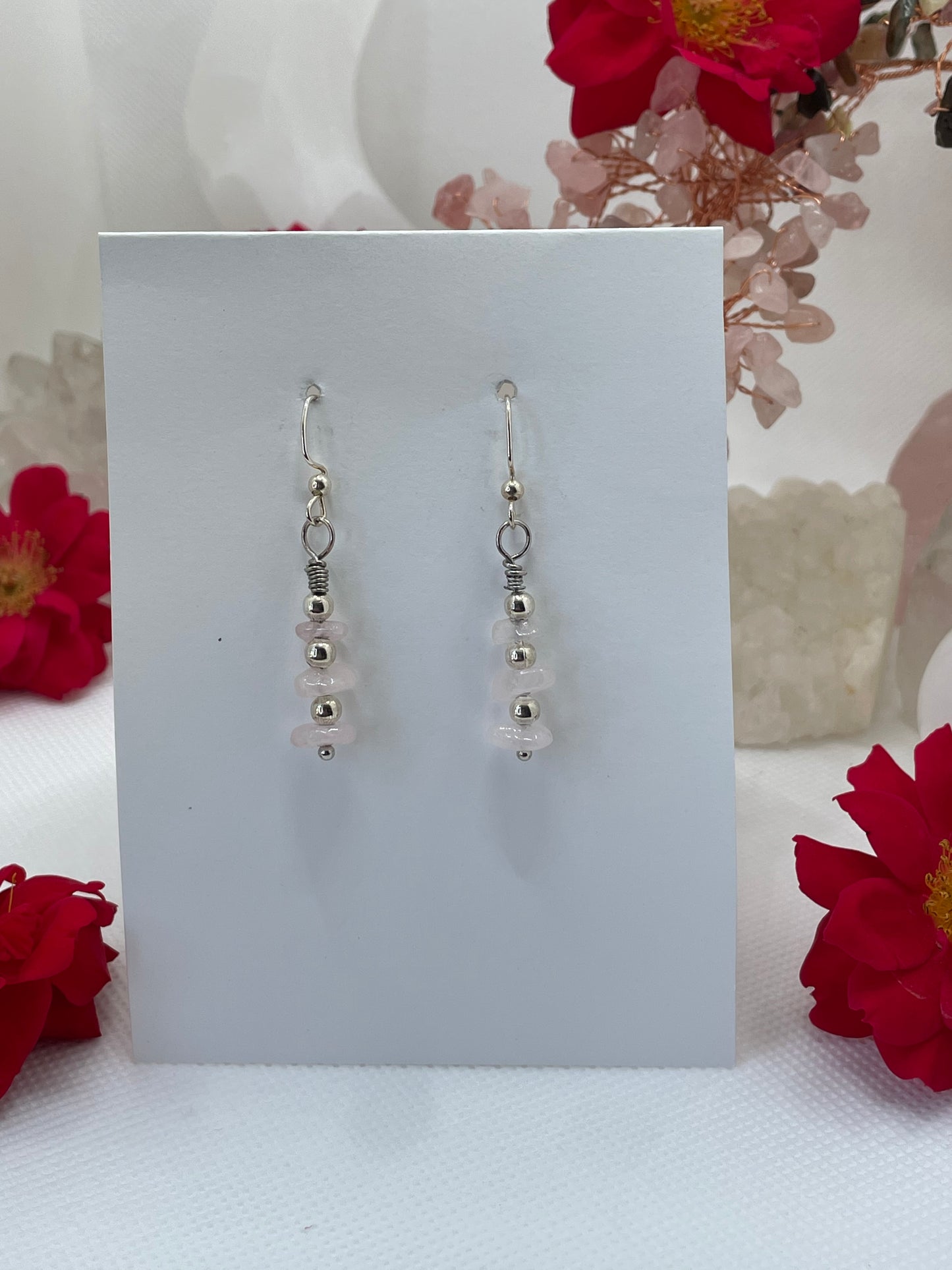 Rose Quartz Dangle Earrings