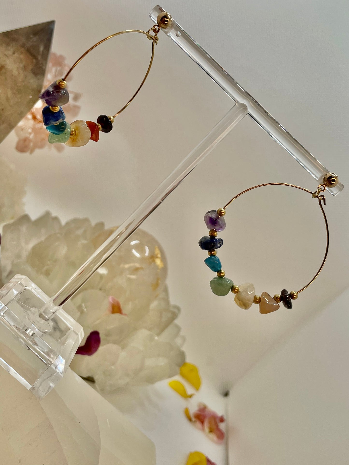 Chakra Chip 45mm Hoop Earrings