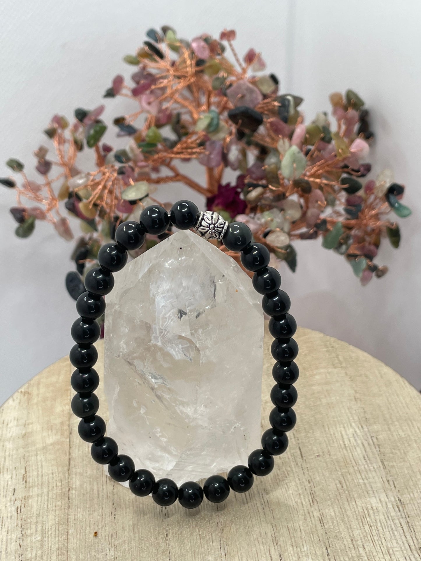 Silver Obsidian 6mm Bracelet