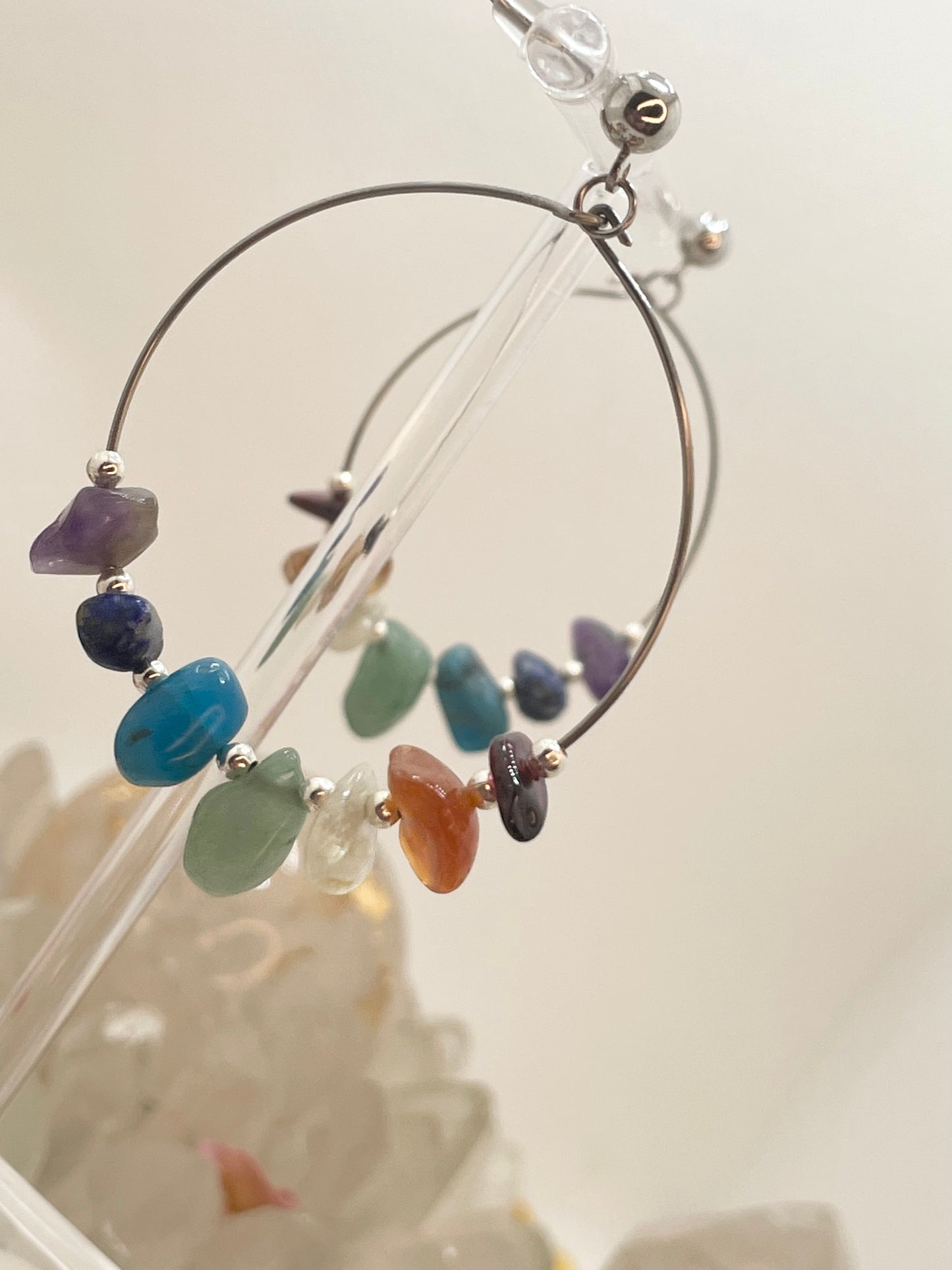 Chakra Chip 45mm Hoop Earrings