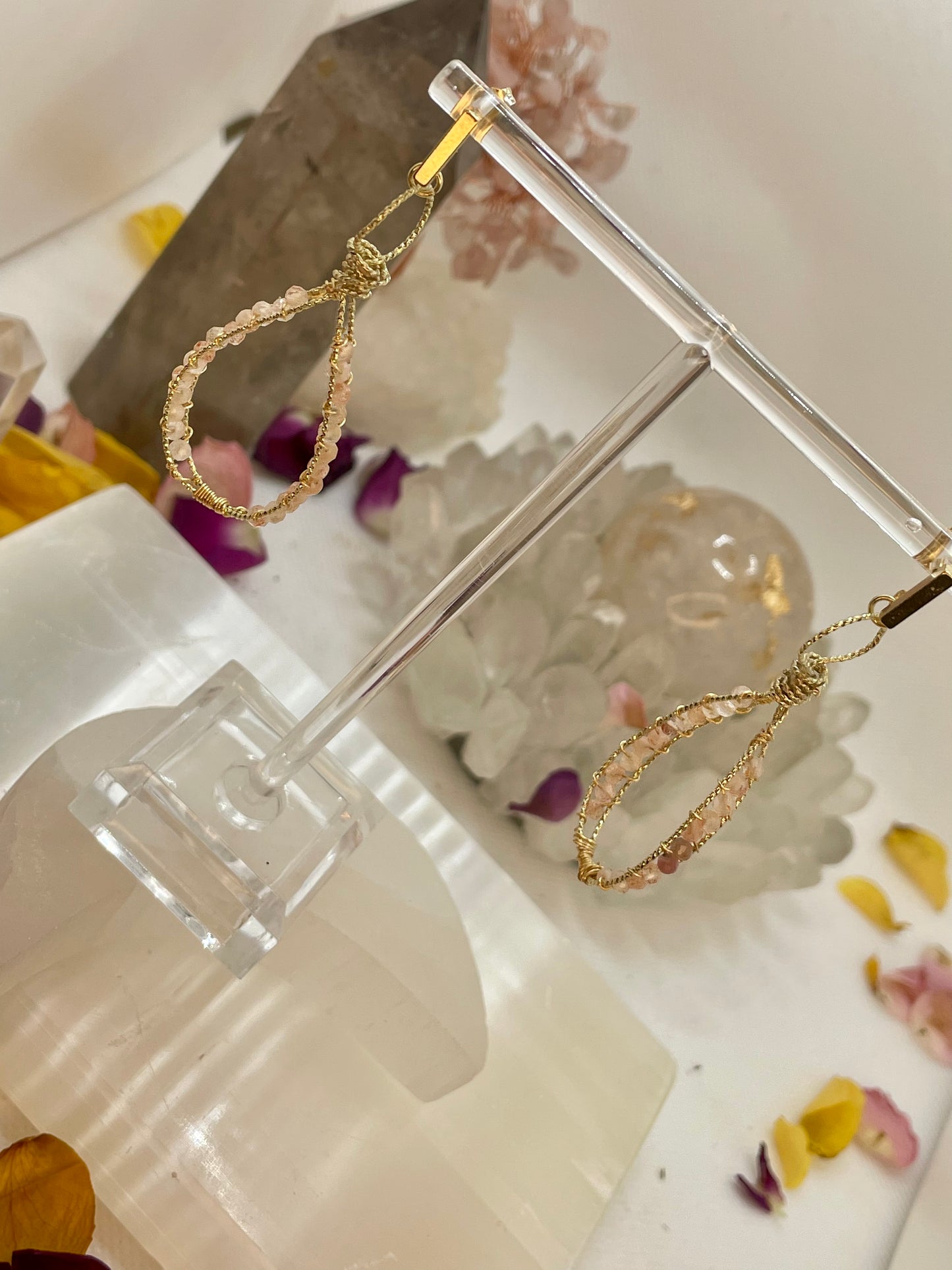 Sunstone Gold Oval Hoop Earrings