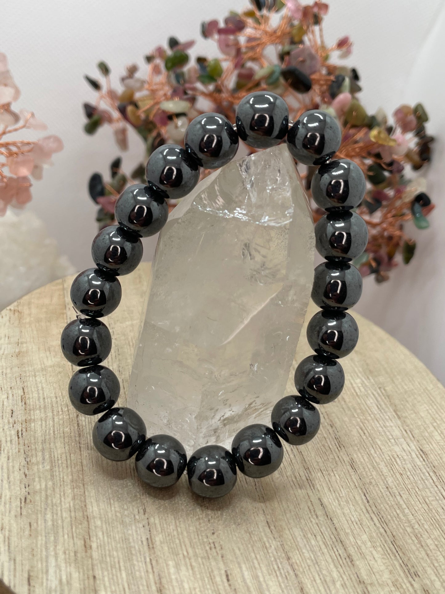 Hematite Gunmetal 10mm Beaded Bracelet