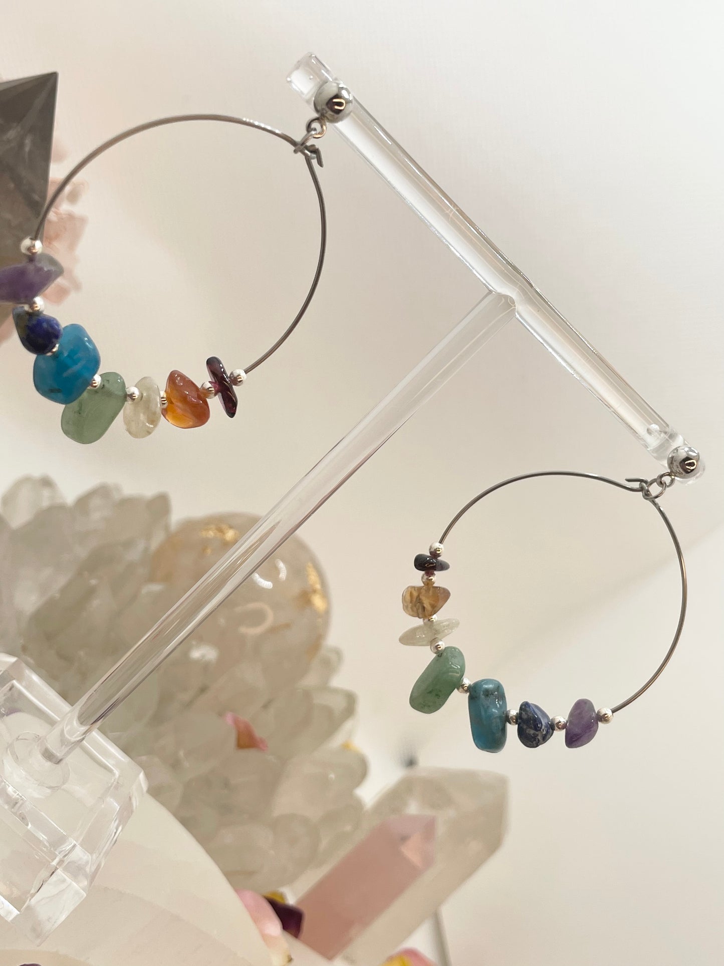 Chakra Chip 45mm Hoop Earrings