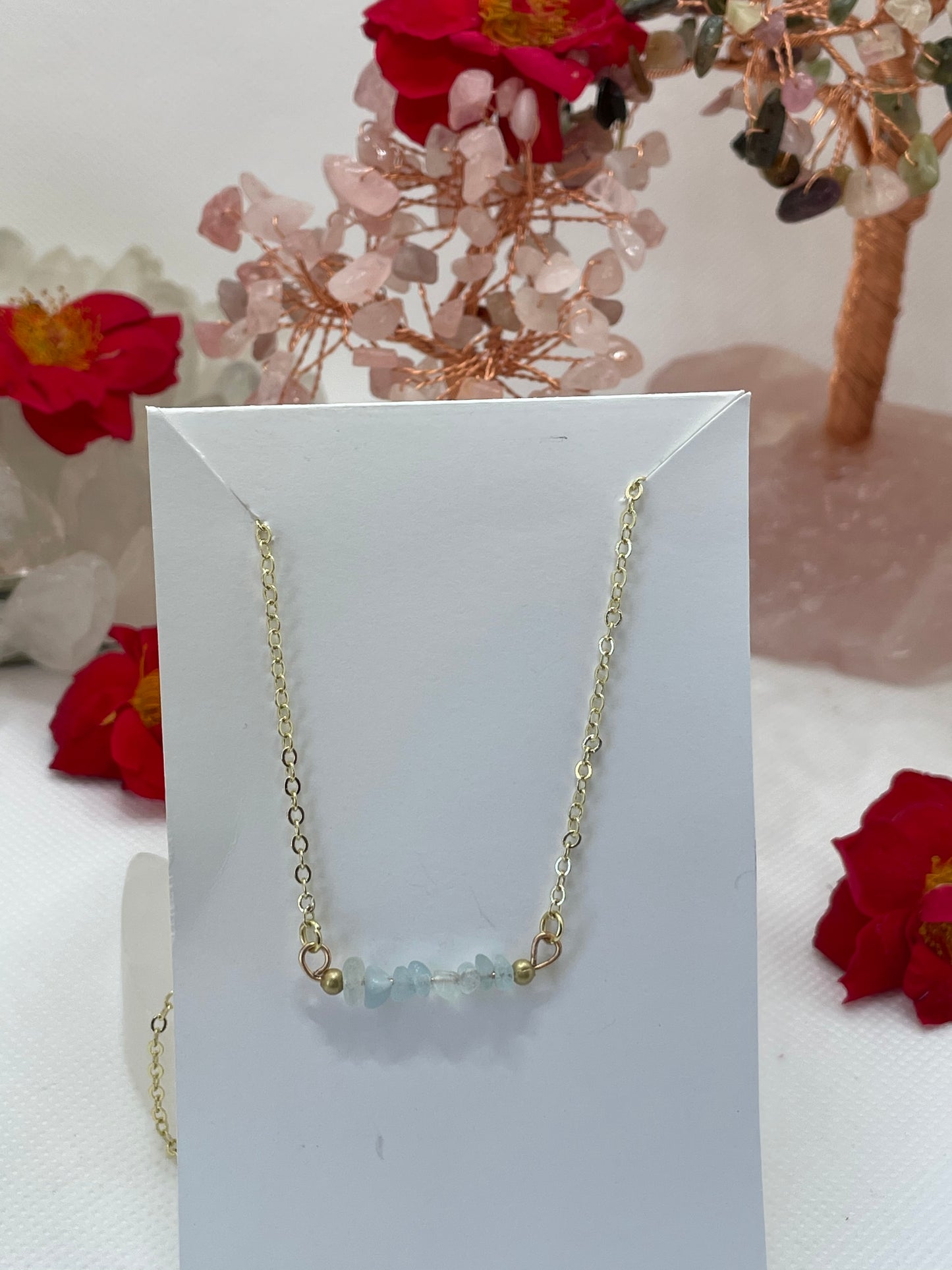 Aquamarine Bar Necklace