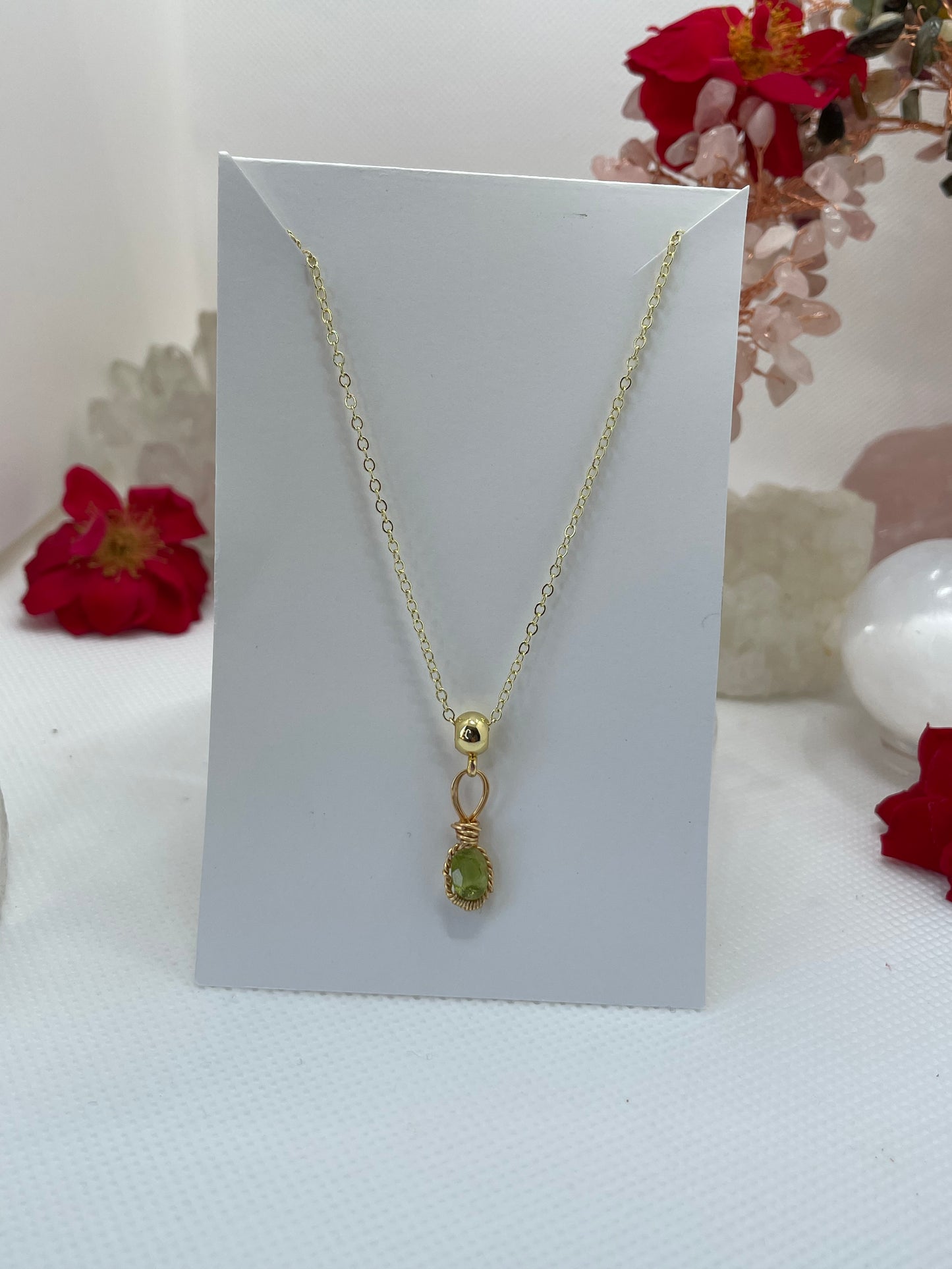 Peridot Gold Pendant Necklace