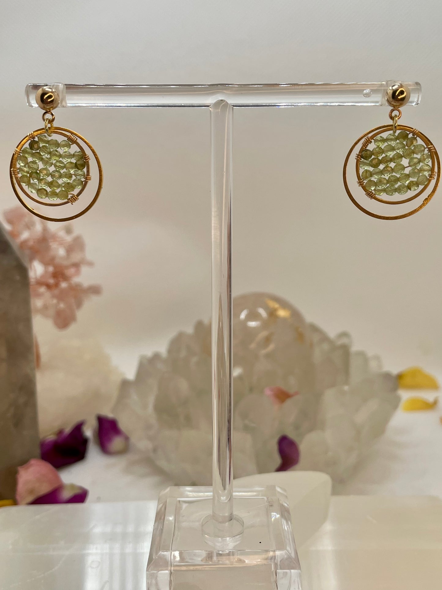 Peridot Wire Wrapped Earrings