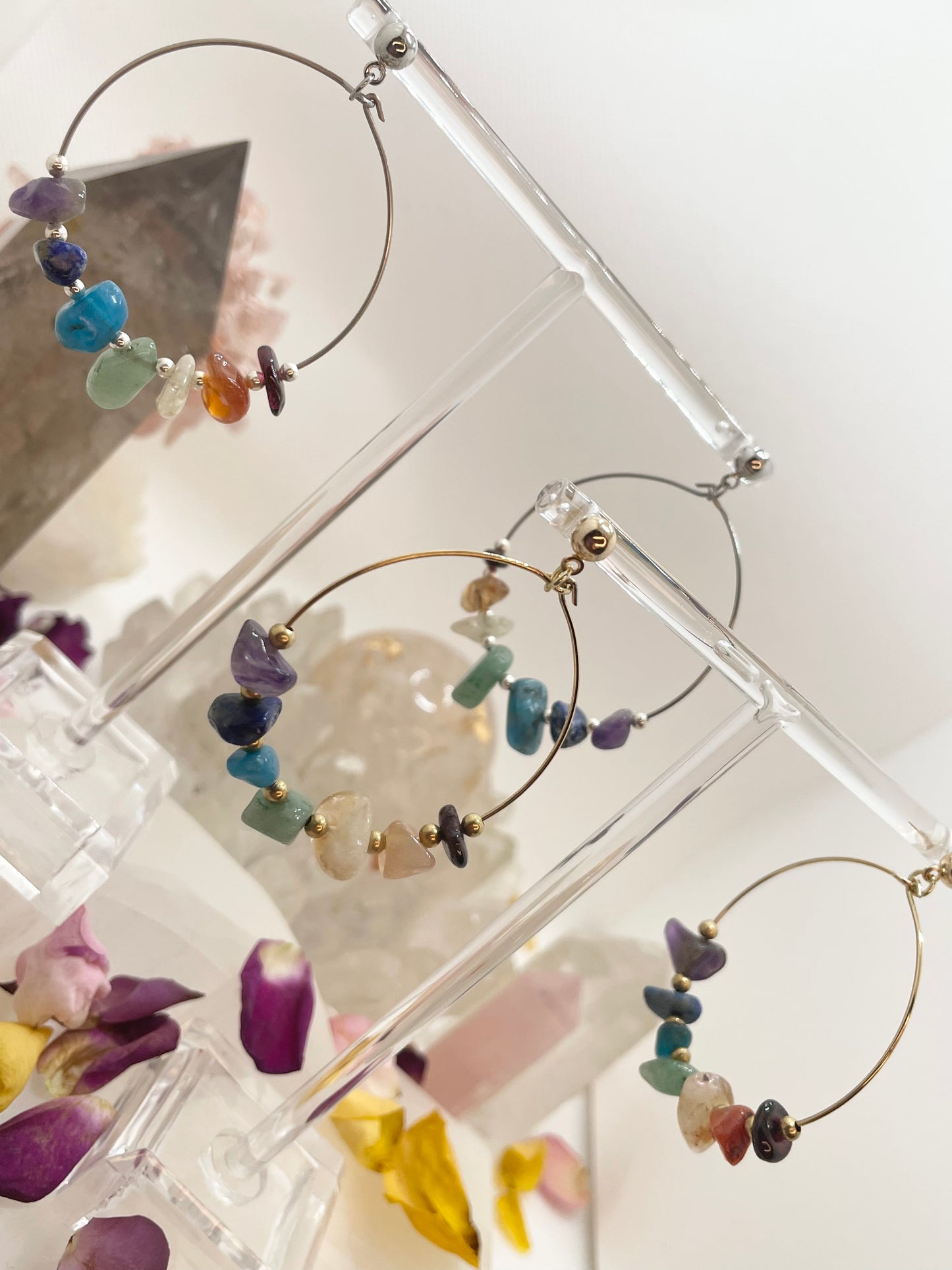 Chakra Chip 45mm Hoop Earrings