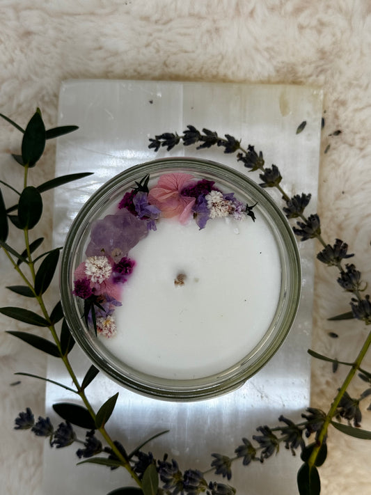 Amethyst ~ "Stone of Intuition" Soy Candle~ Lavender