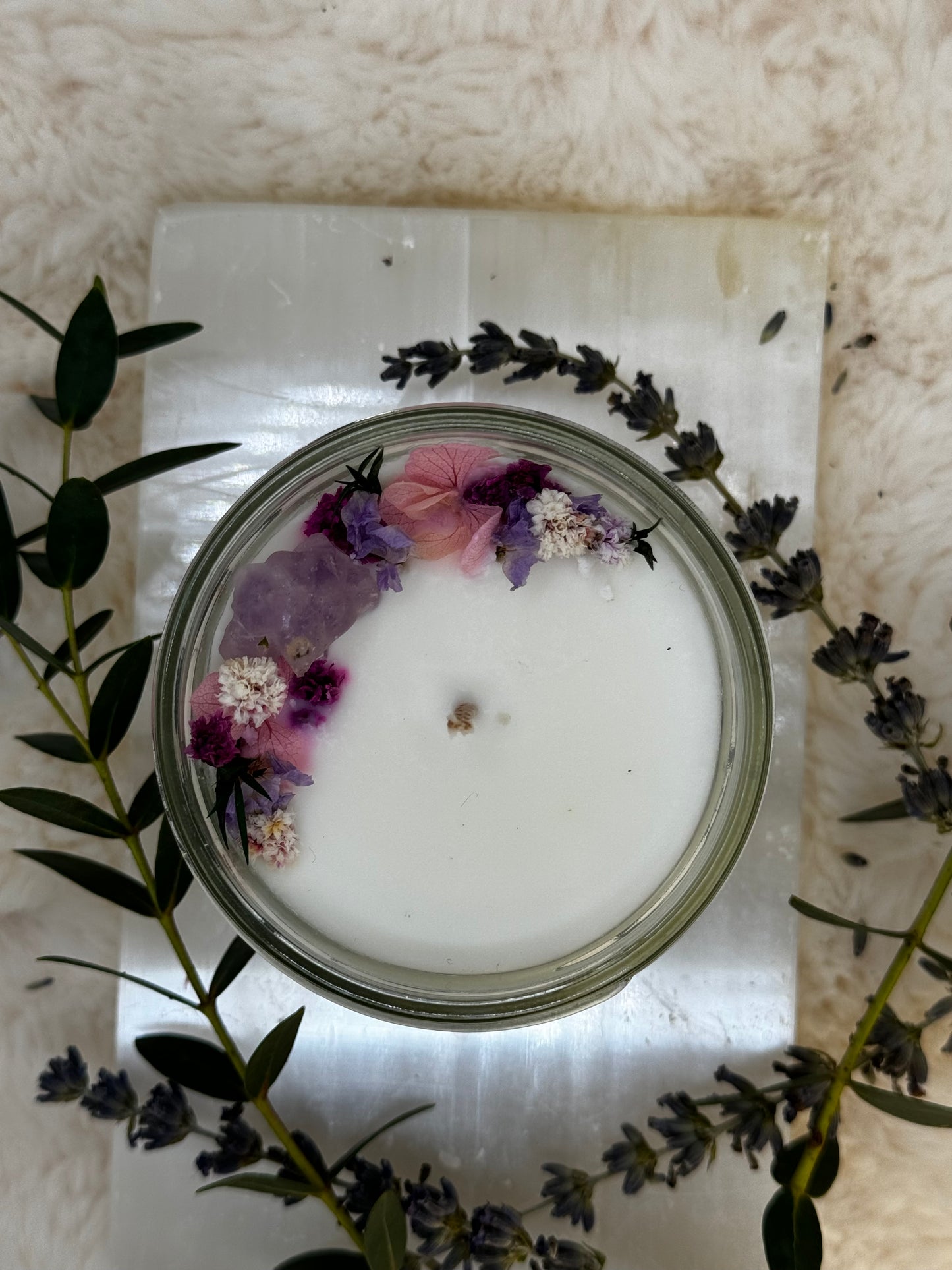 Amethyst ~ "Stone of Intuition" Soy Candle~ Lavender