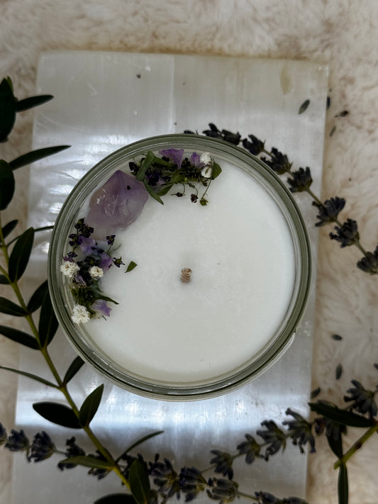 Amethyst ~ "Stone of Intuition" Soy Candle~ Lavender