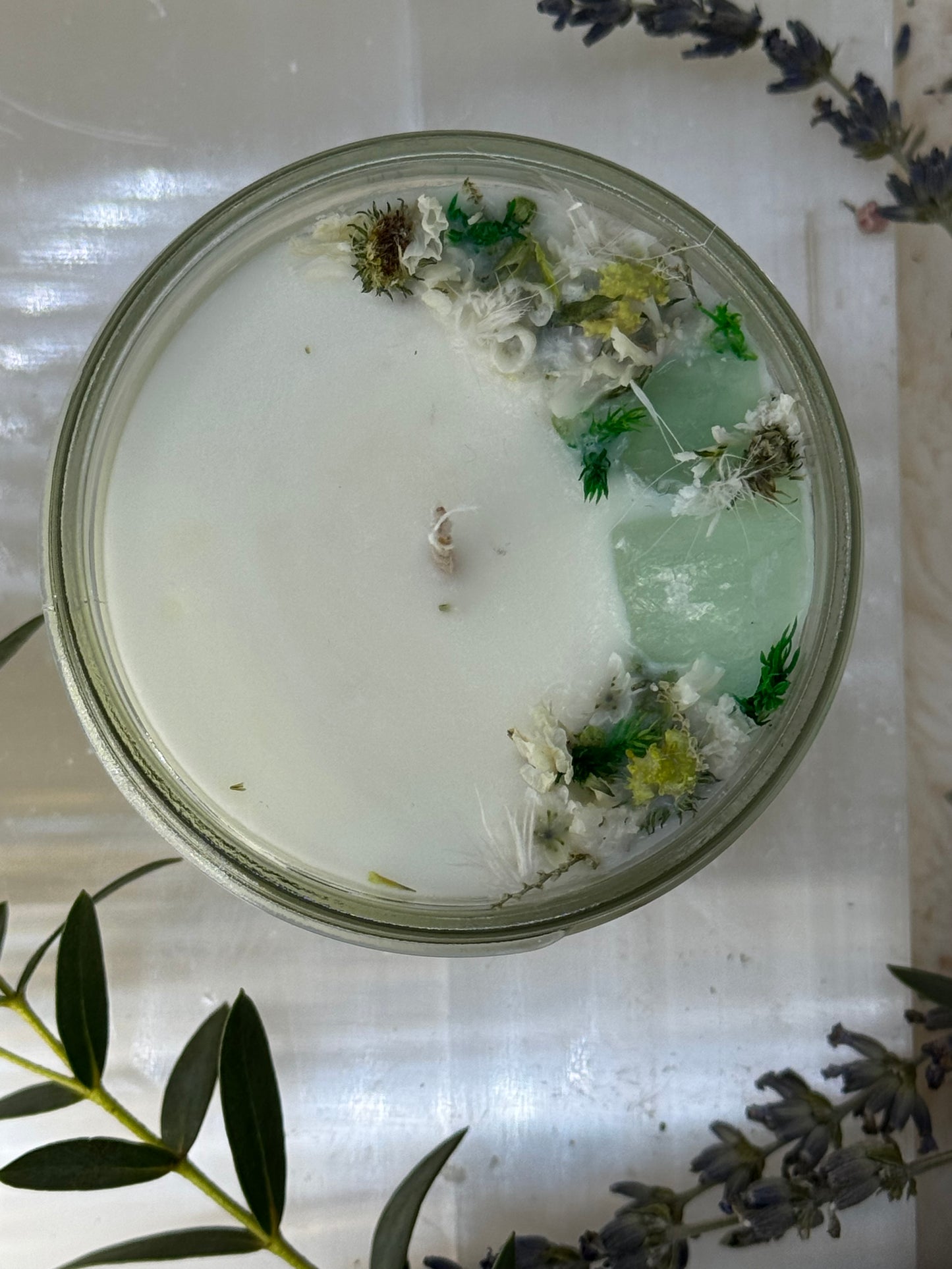 Fluorite~ "Stone of Expansion" Soy Candle~ Rainforest Fantasy