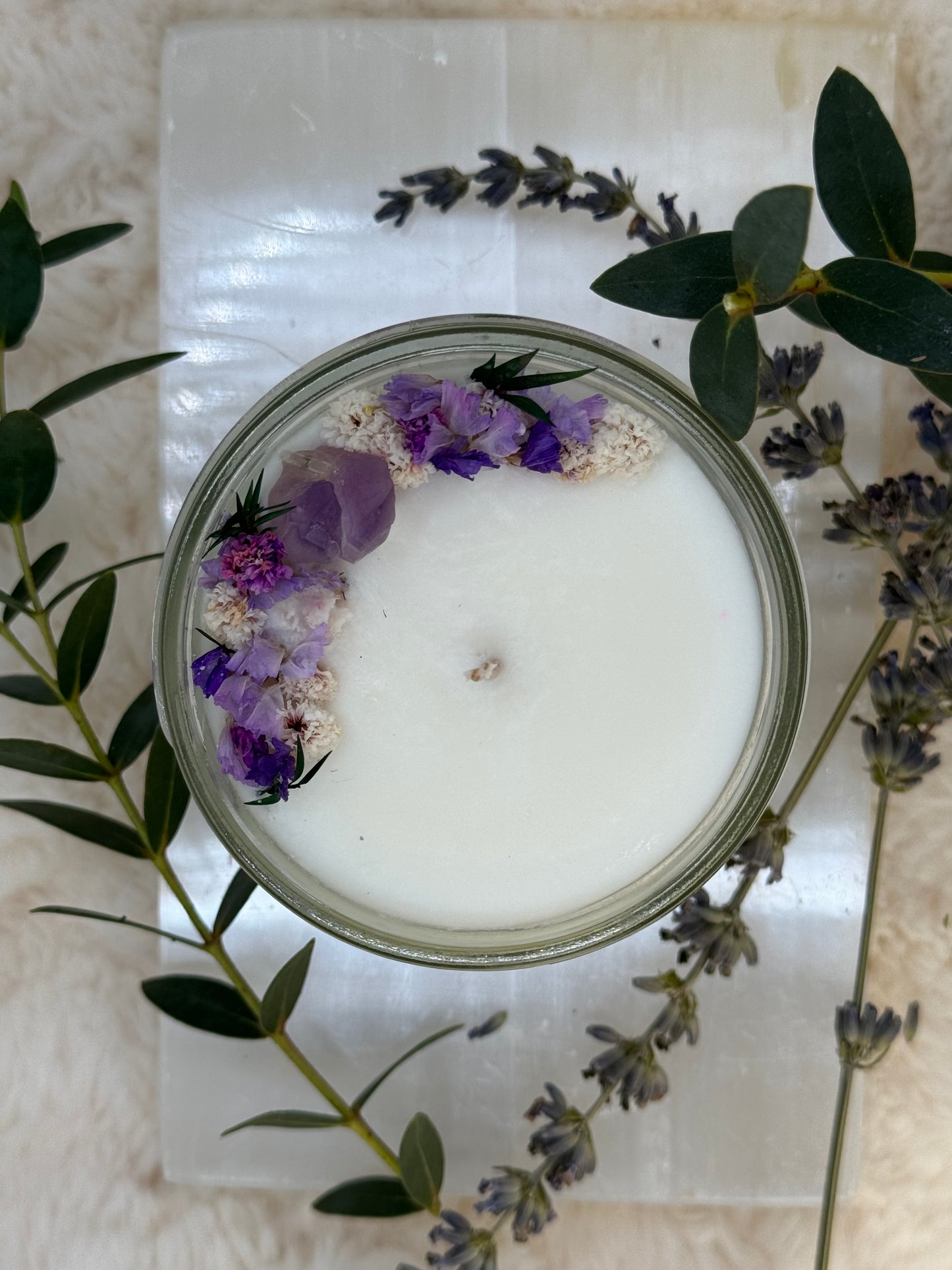 Amethyst ~ "Stone of Intuition" Soy Candle~ Sandalwood