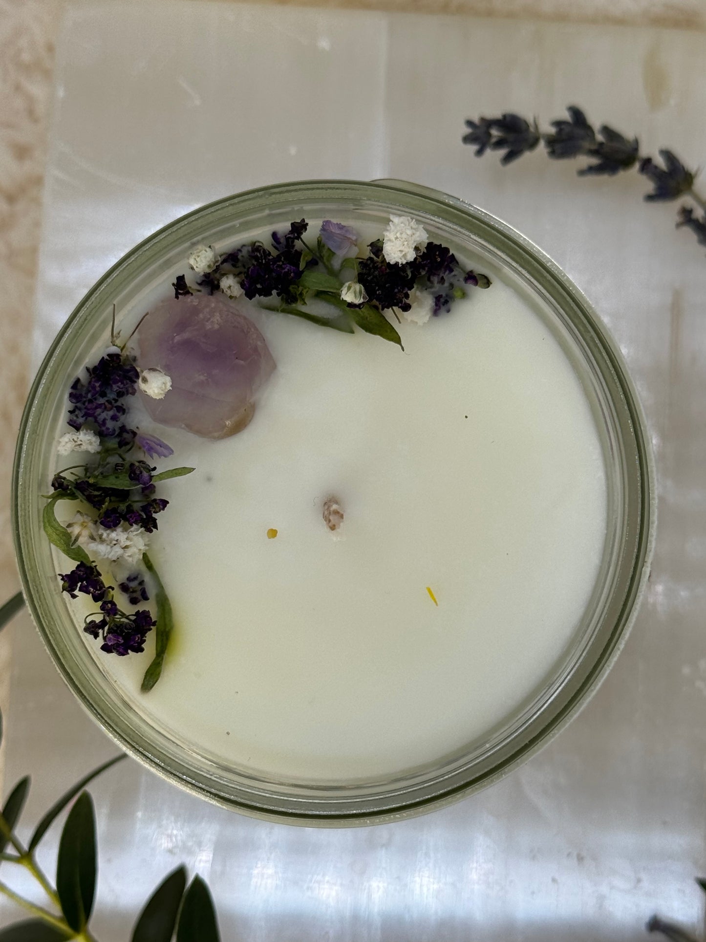 Amethyst ~ "Stone of Intuition" Soy Candle~ Rainforest Fantasy