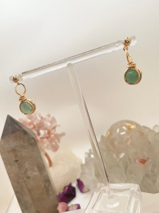 Green Aventurine Dangle Earrings